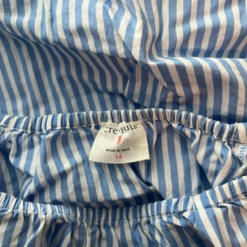 J. Crew Crewcuts Girl’s Blue and White Striped Cropped Top Cotton